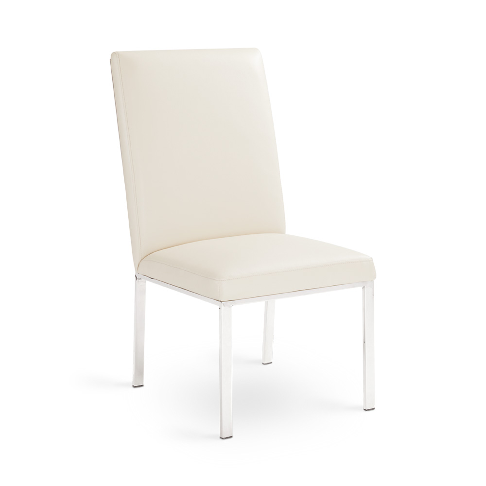 Riley Dining Chair: Taupe Leatherette